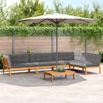 vidaXL 5-delige Loungeset pallet met kussens massief, Verzenden, Nieuw, Hardhout, Loungeset