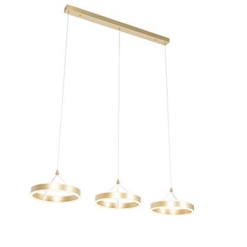 Hanglamp messing langwerpig incl. LED 3-staps dimbaar, Huis en Inrichting, Lampen | Hanglampen, Verzenden, Nieuw, Design
