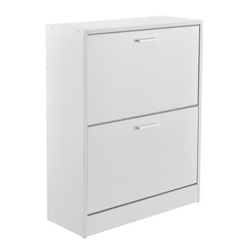 Schoenenkast Sykkylven 2 kleppen wit 81x63x24 cm [en.casa], Verzenden, Nieuw