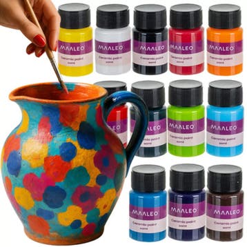 Maaleo glas- en keramiekverf 12 kleuren – waterbasis verf., Hobby en Vrije tijd, Ophalen of Verzenden, Nieuw