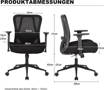 Ergonomische Bureaustoel -  Office Chair - Gamestoel - Volwa, Verzenden, Zo goed als nieuw