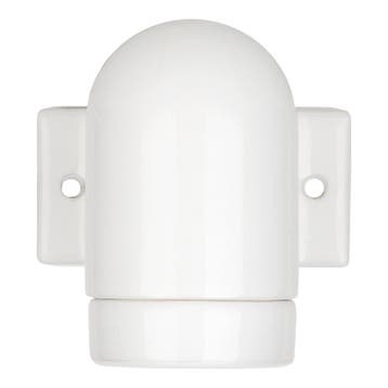 Bailey Wandlamp Porselein E27 Wit - haaks opbouwarmatuur..., Ophalen of Verzenden, Nieuw
