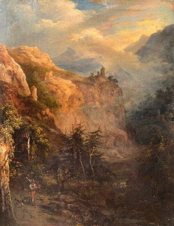 Gabriele Smargiassi (1798-1882) - La vallata, Antiek en Kunst