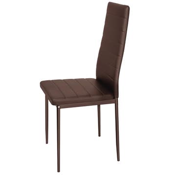Eetkamerstoelen, kunstleer - cappuccino, Set van 6, Huis en Inrichting, Verzenden, Nieuw