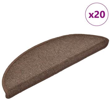 vidaXL Trapmatten 20 st 56x17x3 cm Koffiebruin Halfrond, Verzenden, Nieuw