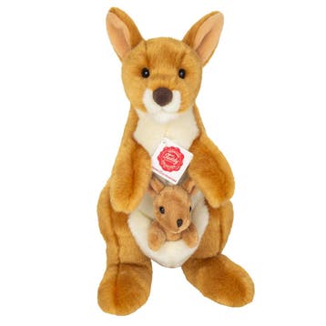 Kangoeroe knuffel met baby - pluche - bruin - 30 cm, Verzenden, Nieuw