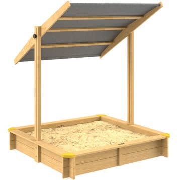 Zandbak Samu 120x120cm incl Zonbescherming UV 50+, Kinderen en Baby's, Speelgoed | Buiten | Zandbakken, Verzenden, Nieuw
