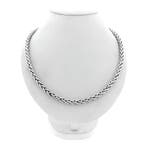 Zilveren vossenstaart schakelketting, Ophalen of Verzenden, Gebruikt, Overige kleuren, Zilver