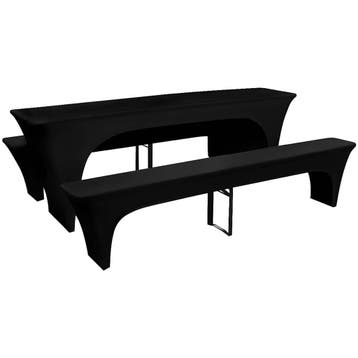vidaXL Hoes voor biertafel en banken 225x50x80 cm stretch, Verzenden, Nieuw