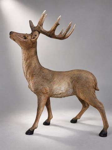 Beeld, hert staande 55 cm - 55 cm - polyresin