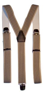 Cremé/Blauw gestreepte Bretels met extra sterke clips, Verzenden, Nieuw