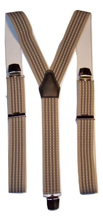 Cremé/Blauw gestreepte Bretels met extra sterke clips, Verzenden, Nieuw