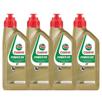 Castrol 2-takt olie Power 1 RS (mengsmering) 4 stuks 1 liter, Ophalen of Verzenden, Nieuw, Castrol