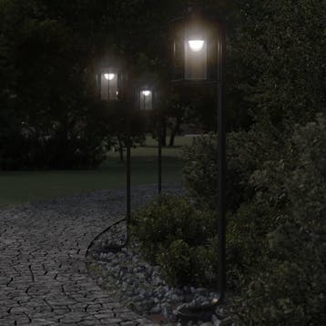 vidaXL Vloerlamp voor buiten 3 st 100 cm roestvrij staal, Verzenden, Nieuw, Vloerlamp