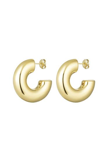 Goudlief Oorstekers halve ronde basic groot goud kleur st..., Sieraden, Tassen en Uiterlijk, Oorbellen, Verzenden, Nieuw, Zilver