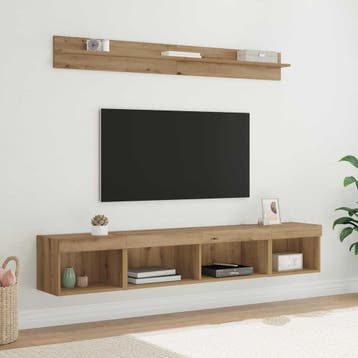 vidaXL TV Wandkast Set 5 st Artisan Eiken Bewerkt hout, Minder dan 50 cm, Verzenden, Nieuw, Minder dan 100 cm