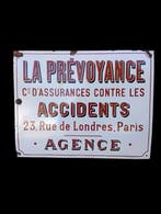 Geëmailleerde plaatverzekering - Emaille plaat - Emaille, Antiek en Kunst