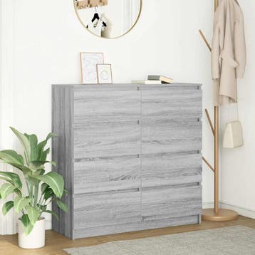 vidaXL Dressoir 100x35x99 cm spaanplaat grijs sonoma, Huis en Inrichting, Kasten | Dressoirs, Verzenden, Nieuw, Overige houtsoorten