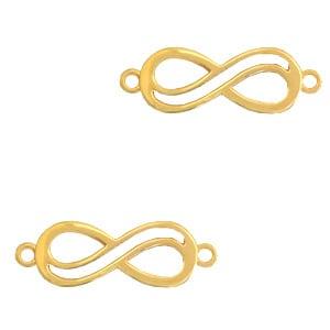 1 x Bedels DQ metaal tussenstuk infinity Goud (nikkelvrij), Ophalen of Verzenden, Nieuw, Tussenstuk of Tussenkraal