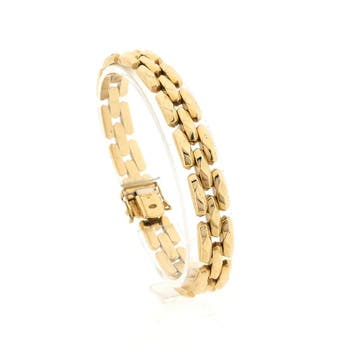 Gouden Bismarck schakelarmband, Ophalen of Verzenden, Gebruikt, Goud, Goud