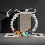 Armband met edelsteen kralen, kleur wit, Sieraden, Tassen en Uiterlijk, Armbanden, Verzenden, Nieuw, Wit, Met edelsteen