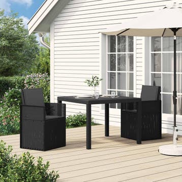 vidaXL Tuin eettafelset 3 st Antracietkleurig PP, Verzenden, Nieuw, Textileen, 3 zitplaatsen