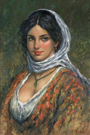 Miguel Ángel Rossi (XX) - Joven con mantilla blanca