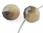 1 x streng Electroplated glaskralen imitatie jade facet r..., Ophalen of Verzenden, Nieuw, Kraal