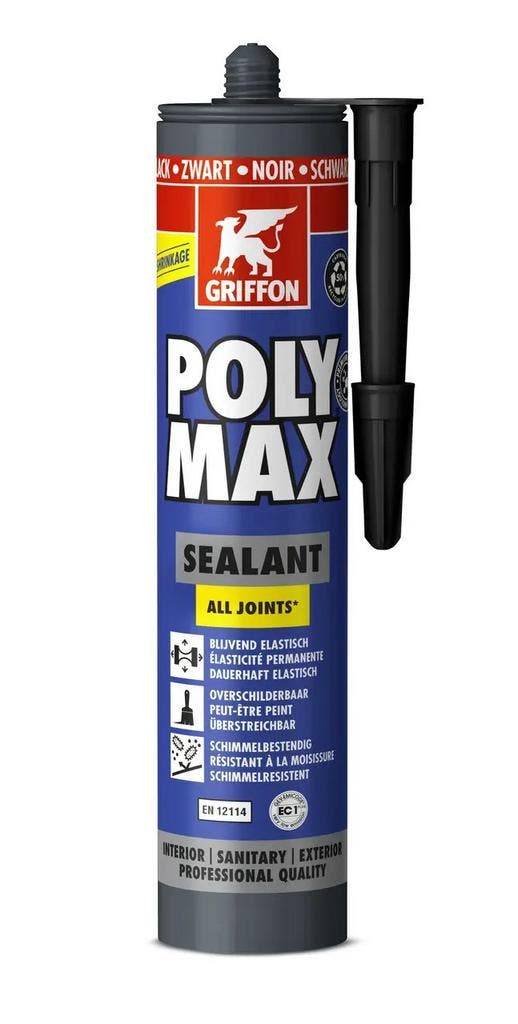 Griffon polymax sealant all joints 280ml, zwart, Doe-het-zelf en Verbouw, Isolatie en Afdichting, Nieuw, Verzenden