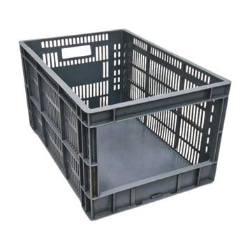 Magazijnbak, 600x400x320 mm, euronorm, grijs kunststof,, Gebruikt, 40 tot 60 cm, 50 tot 75 cm, Bak of Kist