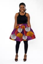 Afrikaanse print mini rok - Oranje Paars Concentric Circle D, Kleding | Dames, Ophalen of Verzenden, Nieuw