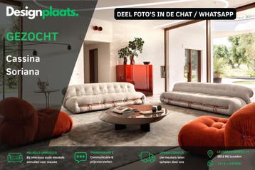 GEZOCHT: Cassina Soriana - Directe Inkoop, Ophalen of Verzenden, Zo goed als nieuw, Design Bank Bankstel Zetel Cassina