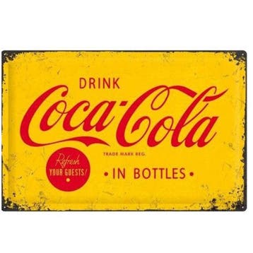 Drink Coca-Cola in bottles reclamebord, Ophalen of Verzenden, Nieuw