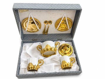 Tognana - Koffieservies - Porselein, Verguld - Koffieset