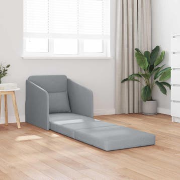 vidaXL Slaapbank Lichtgrijs 65 x 80 x 83 cm Stof, Verzenden, Nieuw, Stof, Minder dan 150 cm