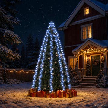 vidaXL Kerstboomverlichting met 300 LEDs blauw net 300 cm, Verzenden, Nieuw, Kunststof