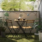 Bistroset Bovino 3-delig tuintafel met 2 tuinstoelen zwart e, Tuin en Terras, Tuinsets en Loungesets, Verzenden, Nieuw