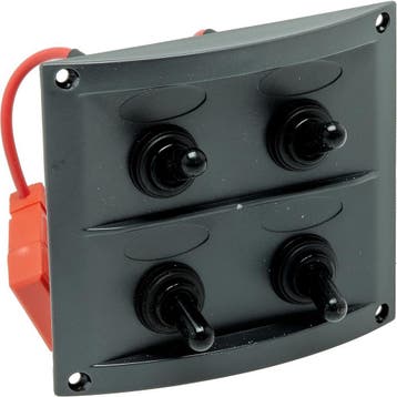 Schakelpaneel Boot 12V met 4 Schakelaars 109x97mm, Ophalen of Verzenden, Nieuw