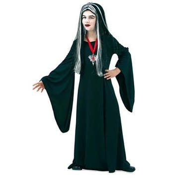 Adams family Morticia voor kids halloween jurk - Heksen kl.., Kinderen en Baby's, Ophalen of Verzenden, Nieuw