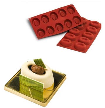 Siliconen Bakvorm Savarin Ovaal 70x52x24mm (10), Verzenden, Nieuw