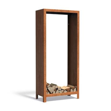 Cortenstaal houtopslag 80x40x180cm - met poten, Tuin en Terras, Haardhout