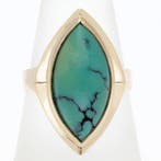 Ring - 18 karaat Geel goud Turquoise, Nieuw