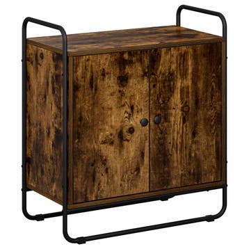 vidaXL Dressoir Gerookt eiken 68 x 35 x 75 cm Bewerkt hout, Verzenden, Nieuw, Overige houtsoorten, Minder dan 50 cm