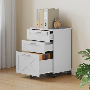 Mobiel Houten Archiefkastje met 3 Lades en Slot - Onder Bure, Huis en Inrichting, Verzenden, Nieuw