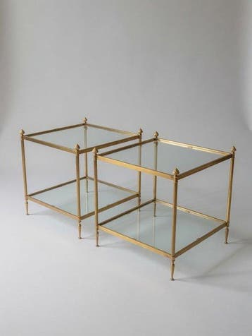 Tafel (2) - Twee moderne Franse rechthoekige salontafels van, Antiek en Kunst