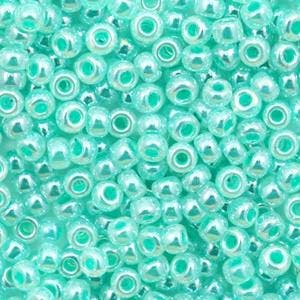 c.a. 5 gram Miyuki rocailles 8/0 - Ceylon aqua green, Ophalen of Verzenden, Nieuw, Kraal