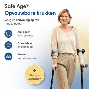 2dekans | SafeLife® - Loopkruk & Elleboogkruk - 1 stuk - In, Ophalen of Verzenden, Zo goed als nieuw