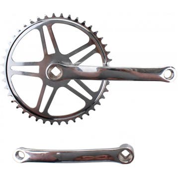 Vinty Crankstel 46T - Staal - Chroom - Spieloos - 170mm -..., Ophalen of Verzenden, Nieuw, Crankstel of Pedalen