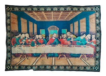Leonardo da Vinci - Wandtapijt - 97 cm - 140 cm - Het