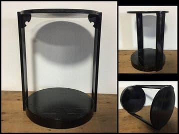 Traditional Japanese Black Lacquered Marujoku Wooden Tea